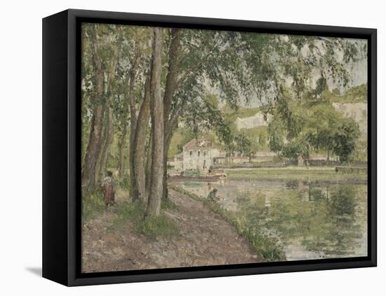 Moret, le canal du Loing (Seine et Marne) ou Chemin de halage à Saint Mammès-Camille Pissarro-Framed Stretched Canvas