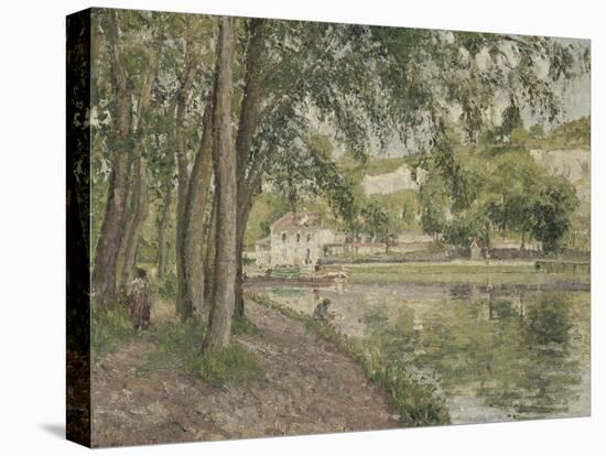 Moret, le canal du Loing (Seine et Marne) ou Chemin de halage à Saint Mammès-Camille Pissarro-Stretched Canvas