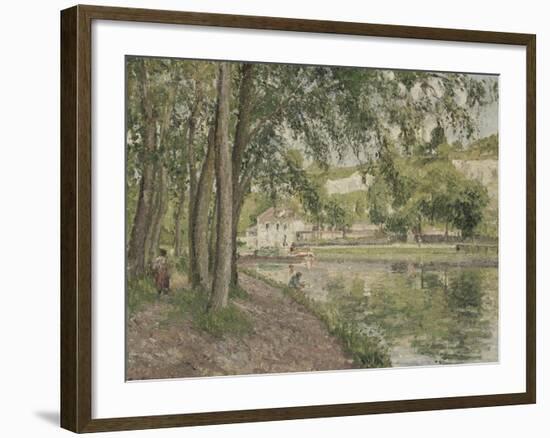 Moret, le canal du Loing (Seine et Marne) ou Chemin de halage à Saint Mammès-Camille Pissarro-Framed Giclee Print