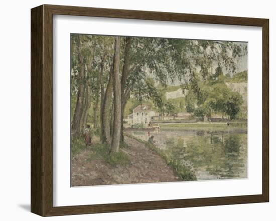 Moret, le canal du Loing (Seine et Marne) ou Chemin de halage à Saint Mammès-Camille Pissarro-Framed Giclee Print