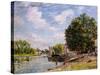 Moret-Sur-Loing, 1885-Alfred Sisley-Stretched Canvas
