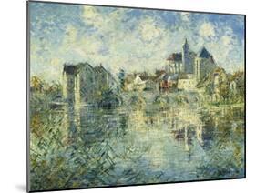 Moret-Sur-Loing, the Bridge and the Church; Moret-Sur-Loing, Le Pont Et L'Eglise, C.1935-Gustave Loiseau-Mounted Giclee Print