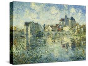 Moret-Sur-Loing, the Bridge and the Church; Moret-Sur-Loing, Le Pont Et L'Eglise, C.1935-Gustave Loiseau-Stretched Canvas