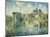 Moret-Sur-Loing, the Bridge and the Church; Moret-Sur-Loing, Le Pont Et L'Eglise, C.1935-Gustave Loiseau-Mounted Giclee Print