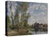 Moret, View of the Loing an Afternoon in May; Moret, Vue Du Loing, Apres-Midi De Mai-Alfred Sisley-Stretched Canvas