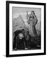 Morgan Le Fay Casts Spell on Merlin-Henry Ryland-Framed Giclee Print
