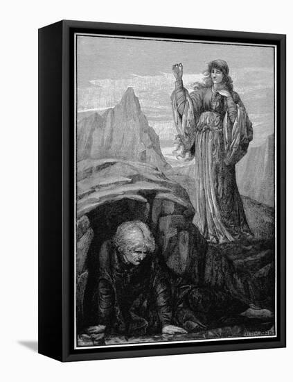 Morgan Le Fay Casts Spell on Merlin-Henry Ryland-Framed Stretched Canvas