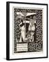 Morgan Le Fay Gives a Shield to Sir Tristram-Aubrey Beardsley-Framed Art Print