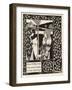 Morgan Le Fay Gives a Shield to Sir Tristram-Aubrey Beardsley-Framed Art Print