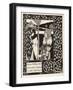 Morgan Le Fay Gives a Shield to Sir Tristram-Aubrey Beardsley-Framed Art Print