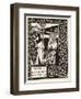 Morgan Le Fay Gives a Shield to Sir Tristram-Aubrey Beardsley-Framed Art Print