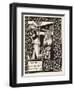 Morgan Le Fay Gives a Shield to Sir Tristram-Aubrey Beardsley-Framed Art Print