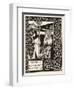 Morgan Le Fay Gives a Shield to Sir Tristram-Aubrey Beardsley-Framed Art Print