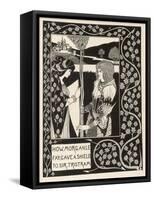 Morgan Le Fay Gives a Shield to Sir Tristram-Aubrey Beardsley-Framed Stretched Canvas