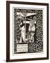 Morgan Le Fay Gives a Shield to Sir Tristram-Aubrey Beardsley-Framed Art Print