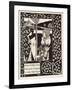 Morgan Le Fay Gives a Shield to Sir Tristram-Aubrey Beardsley-Framed Art Print