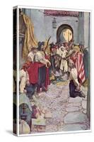 Morgan's Men Sack a Spanish Treasure Town-Howard Pyle-Stretched Canvas