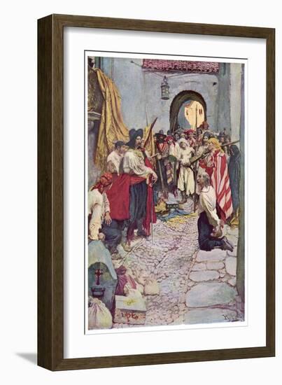 Morgan's Men Sack a Spanish Treasure Town-Howard Pyle-Framed Photographic Print