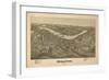 Morgantown, West Virginia - Panoramic Map-Lantern Press-Framed Premium Giclee Print