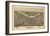 Morgantown, West Virginia - Panoramic Map-Lantern Press-Framed Art Print