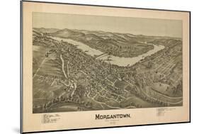 Morgantown, West Virginia - Panoramic Map-Lantern Press-Mounted Art Print