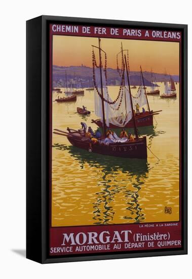 Morgat (Finistere) Travel Poster-null-Framed Stretched Canvas