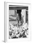 Mori Nakashima feeding chickens, Manzanar Relocation Center, 1943-Ansel Adams-Framed Photographic Print