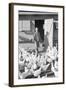 Mori Nakashima feeding chickens, Manzanar Relocation Center, 1943-Ansel Adams-Framed Photographic Print