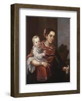 Morisca Woman and Albino Girl, c.1750-Mexican School-Framed Giclee Print