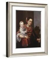 Morisca Woman and Albino Girl, c.1750-Mexican School-Framed Giclee Print