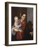 Morisca Woman and Albino Girl, c.1750-Mexican School-Framed Giclee Print