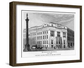 Morley's Hotel and Nelson's Column, Trafalgar Square, Westminster, London, 19th Century-null-Framed Giclee Print