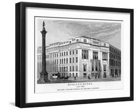 Morley's Hotel and Nelson's Column, Trafalgar Square, Westminster, London, 19th Century-null-Framed Giclee Print