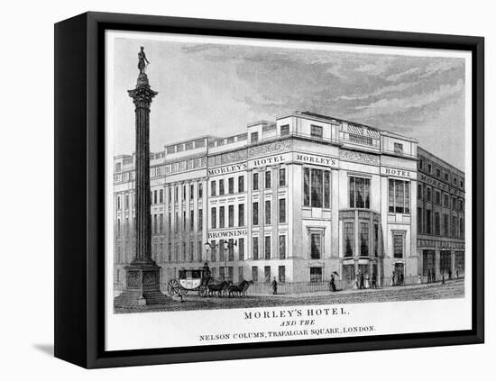 Morley's Hotel and Nelson's Column, Trafalgar Square, Westminster, London, 19th Century-null-Framed Stretched Canvas