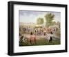 Mormon Pioneers Pulling Handcarts on the Long Journey to Salt Lake City in 1856-null-Framed Giclee Print