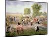 Mormon Pioneers Pulling Handcarts on the Long Journey to Salt Lake City in 1856-null-Mounted Giclee Print