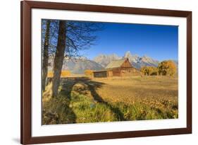 Mormon Row Barn on a Clear Autumn (Fall) Morning, Antelope Flats, Grand Teton National Park-Eleanor Scriven-Framed Photographic Print