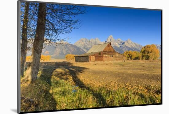 Mormon Row Barn on a Clear Autumn (Fall) Morning, Antelope Flats, Grand Teton National Park-Eleanor Scriven-Mounted Photographic Print