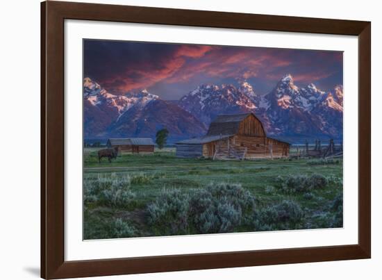 Mormon Row Barn Sunrise-Galloimages Online-Framed Photographic Print