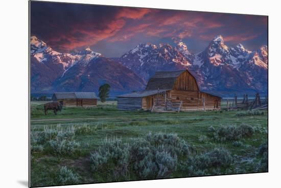 Mormon Row Barn Sunrise-Galloimages Online-Mounted Photographic Print