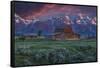 Mormon Row Barn Sunrise-Galloimages Online-Framed Stretched Canvas