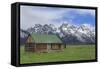 Mormon Row Log Cabin-Galloimages Online-Framed Stretched Canvas