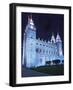 Mormon Salt Lake Temple at Night, Salt Lake City, Utah, USA-Dennis Flaherty-Framed Photographic Print