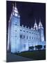 Mormon Salt Lake Temple at Night, Salt Lake City, Utah, USA-Dennis Flaherty-Mounted Photographic Print