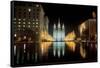 Mormon Temple at night in Salt Lake City Utah-null-Framed Stretched Canvas