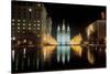 Mormon Temple at night in Salt Lake City Utah-null-Stretched Canvas