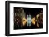 Mormon Temple at night in Salt Lake City Utah-null-Framed Photographic Print