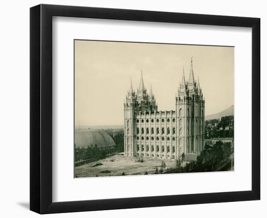 Mormon Temple at Salt Lake City, Circa 1890-null-Framed Premium Giclee Print