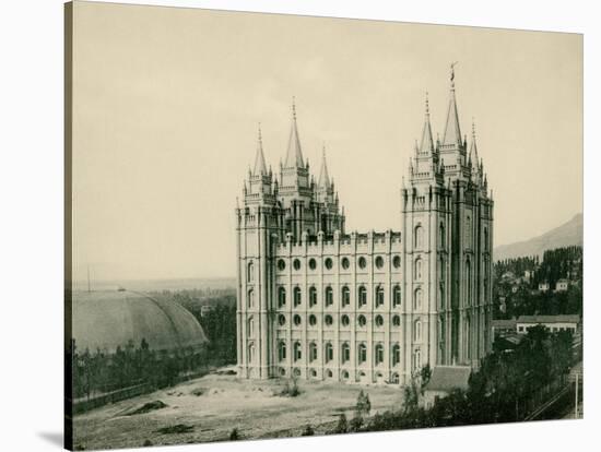 Mormon Temple at Salt Lake City, Circa 1890-null-Stretched Canvas