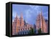 Mormon Temple in Temple Square, Salt Lake City, Utah, United States of America, North America-Richard Cummins-Framed Stretched Canvas